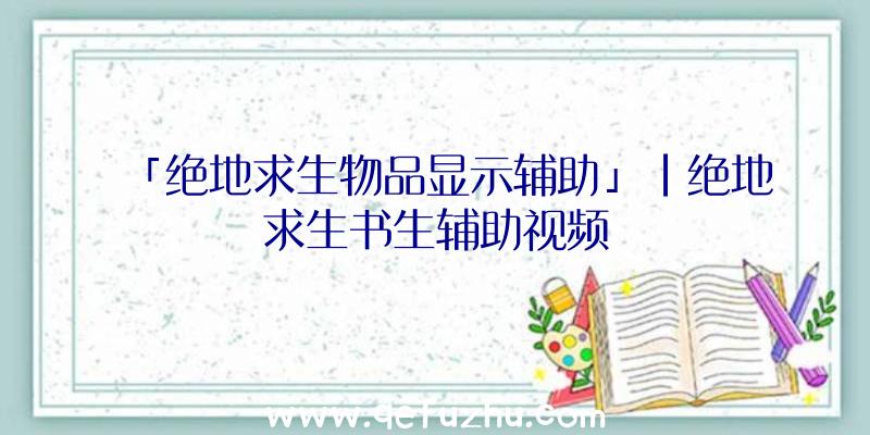 「绝地求生物品显示辅助」|绝地求生书生辅助视频